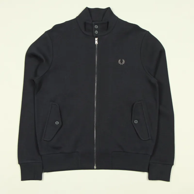 Fred Perry Button Neck Track Jacket - Navy